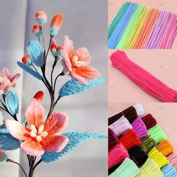  Bó 100 dây kẽm nhung làm hoa giả, trang sức, phụ kiện thủ công #040401 