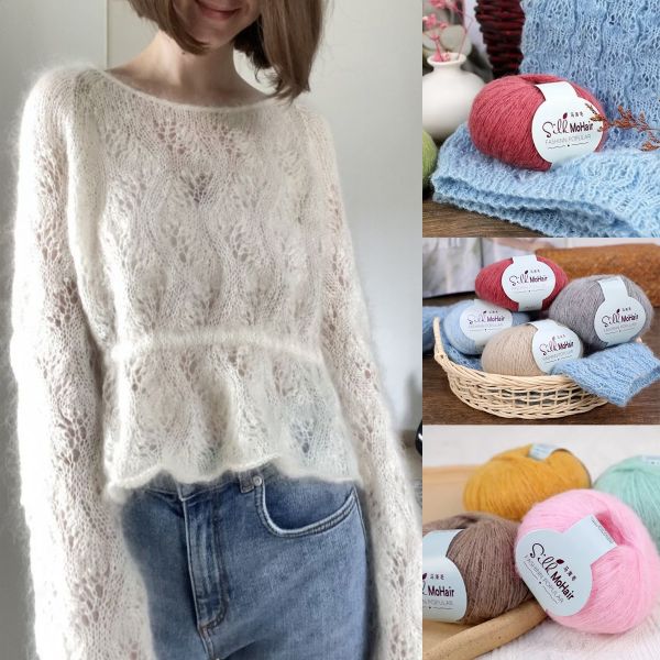  Len mây lông cừu Mohair #020101 