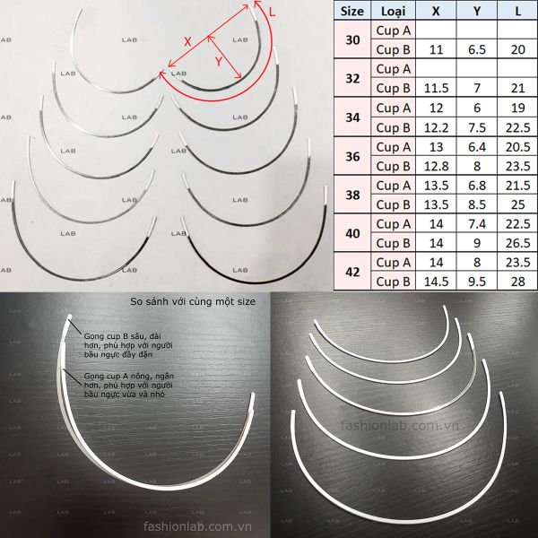  Gọng bra - áo lót nâng ngực - Cup B #021101 