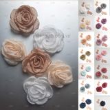  Hoa hồng vải voan sần đường kính 4.5 - 5cm 