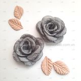  Hoa hồng vải voan sần đường kính 4.5 - 5cm 