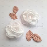  Hoa hồng vải voan sần đường kính 4.5 - 5cm 