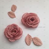 Hoa hồng vải voan sần đường kính 4.5 - 5cm 