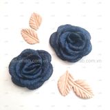  Hoa hồng vải voan sần đường kính 4.5 - 5cm 