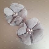  Hoa vải voan xước đính hạt đá đk 5cm 