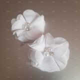  Hoa vải voan xước đính hạt đá đk 5cm 