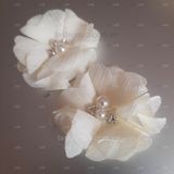  Hoa vải voan xước đính hạt đá đk 5cm 