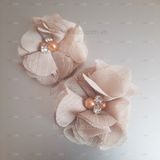  Hoa vải voan xước đính hạt đá đk 5cm 