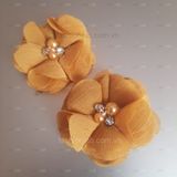  Hoa vải voan xước đính hạt đá đk 5cm 