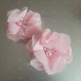  Hoa vải voan xước đính hạt đá đk 5cm 