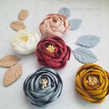  Hoa hồng vải phi mịn đường kính 3.5cm 