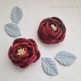  Hoa hồng vải phi mịn đường kính 3.5cm 