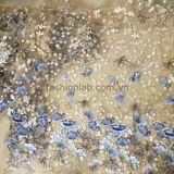  Vải lưới thêu hoa nền kem 003 #030601 