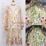  Vải lưới thêu hoa 007 #030601 