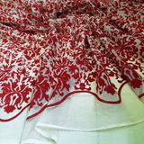  Vải lưới thêu nhung - Họa tiết Baroque #030601 