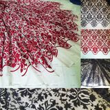  Vải lưới thêu nhung - Họa tiết Baroque #030601 