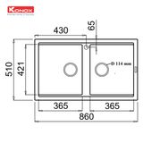  Chậu rửa bát Granite Phoenix 860 white silver 