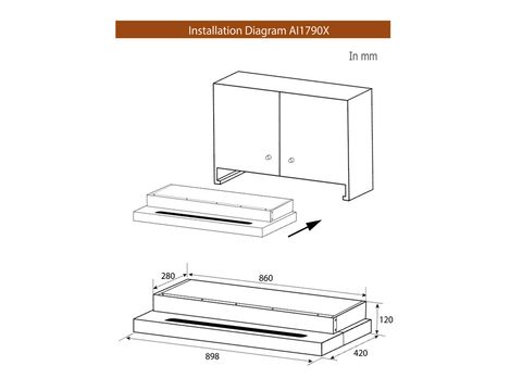  Máy hút mùi âm tủ Brandt AI1790X 