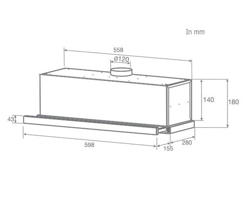  Máy hút mùi Brandt AT1460X dạng kéo 