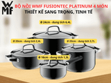  Bộ nồi WMF Fusiontec Platinum 4 món màu xám 