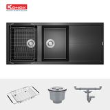  Chậu rửa bát Granite Livello Smart 1160 Black 