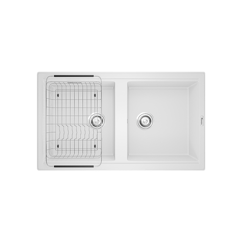  Chậu rửa bát Granite Phoenix 860 white silver 