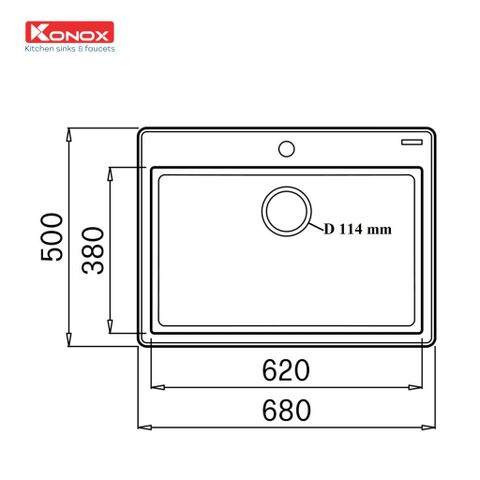  Chậu rửa bát Granite Ruvita 680 Grey 