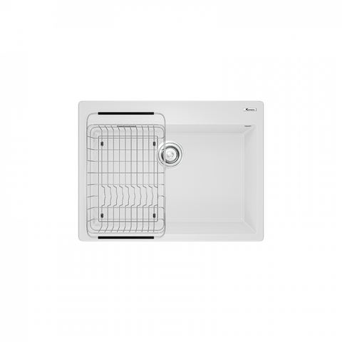  Chậu rửa bát Granite Sink Ruvita 680 White Silver 