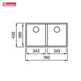  Chậu rửa bát Granite Veloci 760D Grey 