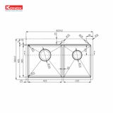  Chậu rửa bát Workstation - Topmount Sink  KN8250TD 