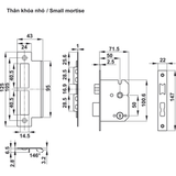  Khóa điện tử BAUMA BM600 Thân khóa nhỏ 912.20.394 