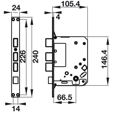  Khóa điện tử Hafele DL7900-TCB thân lớn màu vàng hồng 912.05.653 
