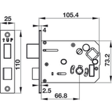  Khóa điện tử Häfele EL7900-TCB thân nhỏ màu vàng hồng 912.05.652 