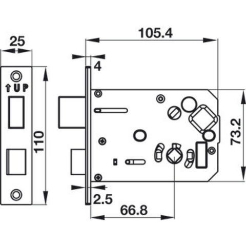  Khóa điện tử Häfele EL7900-TCB thân nhỏ màu vàng hồng 912.05.652 