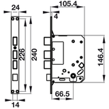  Khóa điện tử Hafele EL7900-TCB màu xám thân lớn 912.05.647 