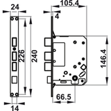  Khóa điện tử Hafele EL7000-TC 912.05.496 Thân khoá lớn 