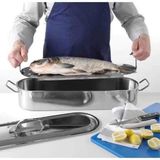 Nồi hấp cá KitchenCraft 45cm – Hấp nguyên con cá lớn, dùng được bếp từ, thép không gỉ cao cấp 