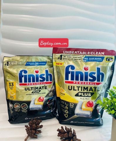  Viên rửa bát Finish Quantum Ultimate Plus 52 viên  - Hương Chanh 