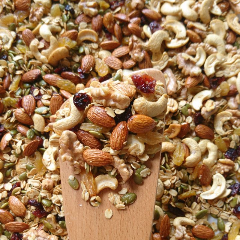  Granola siêu hạt ( 85% hạt, 15% yến mạch) 