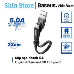 Cáp sạc nhanh 5A Baseus, truyền dữ liệu tốc độ cao USB to Type C hỗ trợ Quick charge 3.0 -SHINSTORE