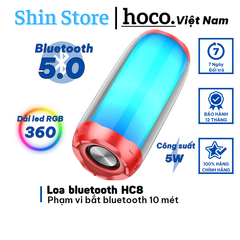 Loa bluetooth 5.0 Hoco HC8 không dây, Đèn led nhiều chế độ màu, âm thanh 360 - SHINSTORE
