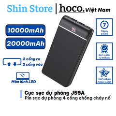Pin sạc dự phòng Hoco J59 và J59A, sạc nhanh 2 cổng dung lượng pin 10000 - 20000mAh -SHINSTORE