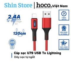 Cáp sạc nhanh Hoco U79, USB To Light dây sạc tự ngắt khi đầy pin chiều dài dây 120cm -SHINSTORE