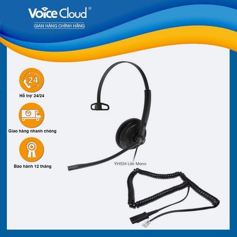  Yealink YHS34 Lite Mono_Tai nghe tổng đài_Đệm xốp_1 bên tai 