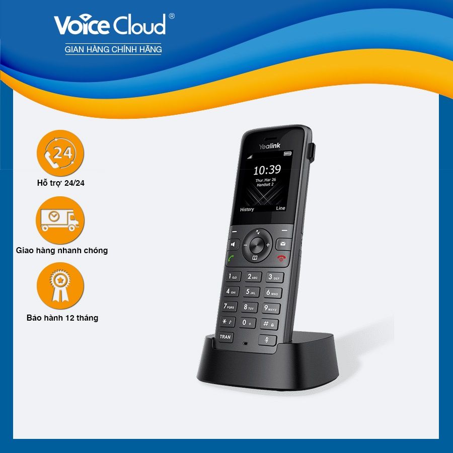  Điện thoại bàn DECT không dây Yealink W73H có chân đế - Tương thích với Yealink W73P 
