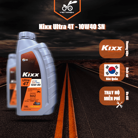 Nhớt xe máy, nhớt xe số Kixx Ultra 4T 10W40 API SN 800ml/1L