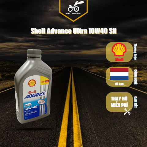 Nhớt xe máy, nhớt xe số Shell Advance Ultra 4T 10W40 API SN 1L