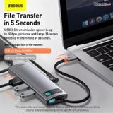  Hub chuyển đa năng Baseus Metal Gleam Series Multifunctional Docking Station cho Macbook/Laptop/Smartphone/Tablet/iPad (Type-C to HDMI/DP/VGA/USB3.1/USB3.0/LAN/SD Card Reader/Type C PD 100W, Multifunctional HUB) 