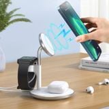  Đế sạc không dây nam châm Choetech T586-F MagLeap Duo 3in1 Wireless Charger 15W (iPhone + Airpod Charger, Apple Watch charge Holder) 