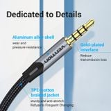  Dây cáp âm thanh chất lượng cao AUX Audio TRRS 3.5 VENTION BAQHF (Cotton Braided, 1M, AUX Cable 3.5mm) 